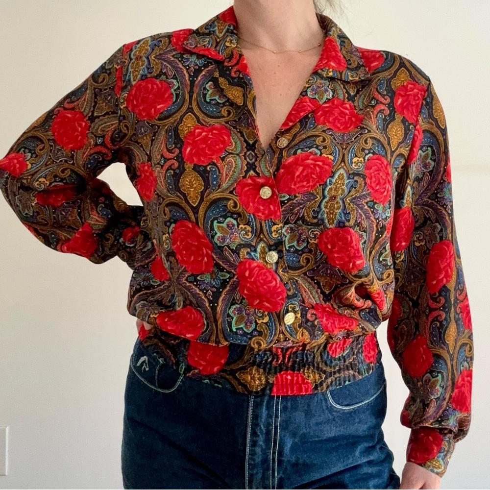 Vintage Rose Paisley Blouse